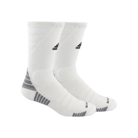 Adidas Alphaskin Maximum Cushioned Crew Socks White Grey Black Size L New - Picture 1 of 13